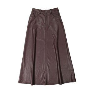 NWT Ava Jeans Brown Embossed Leather Skirt